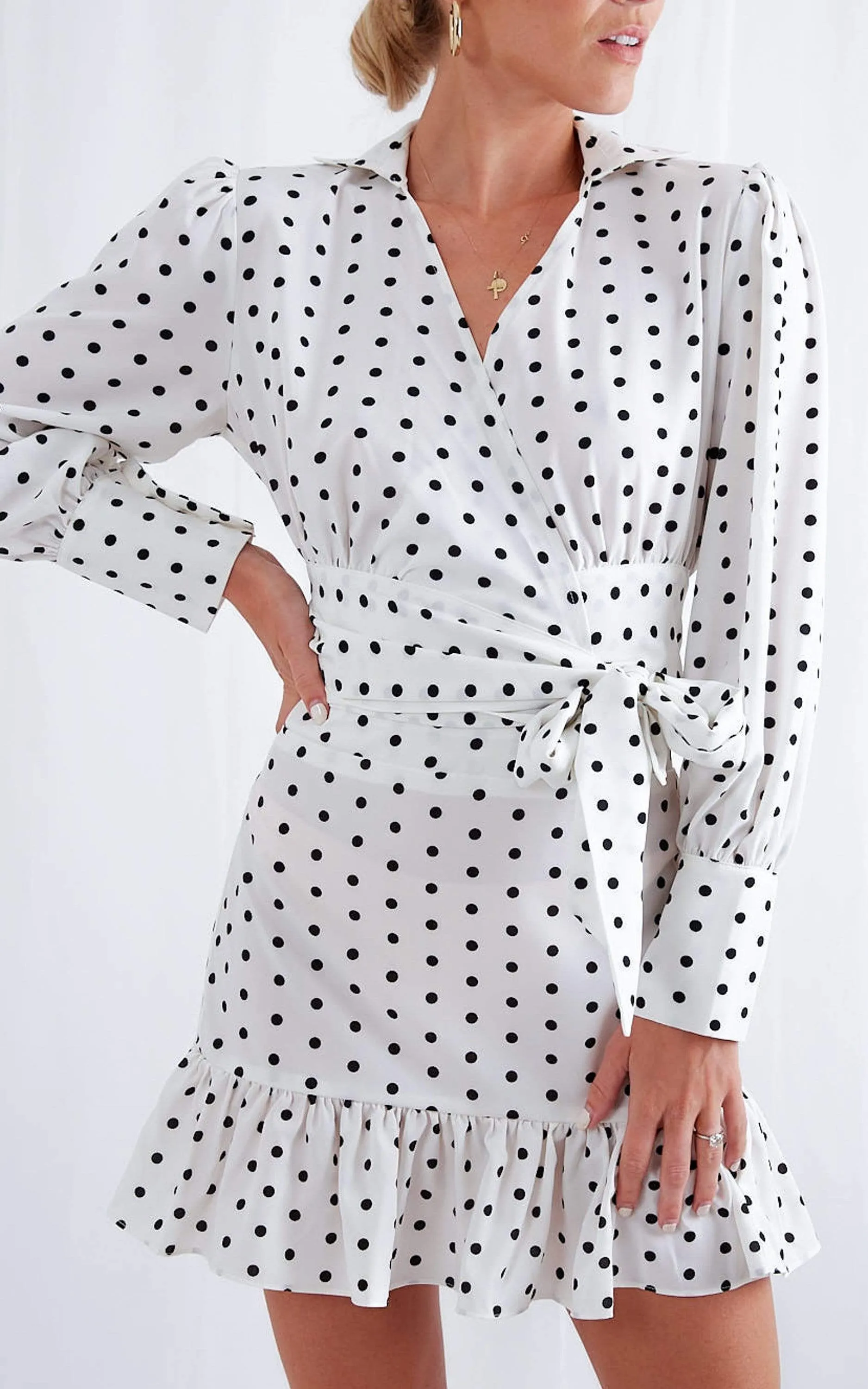 Aiden Wrap Blouse - Polka Dot sold by Pretty Lavish product image thumbnail 4