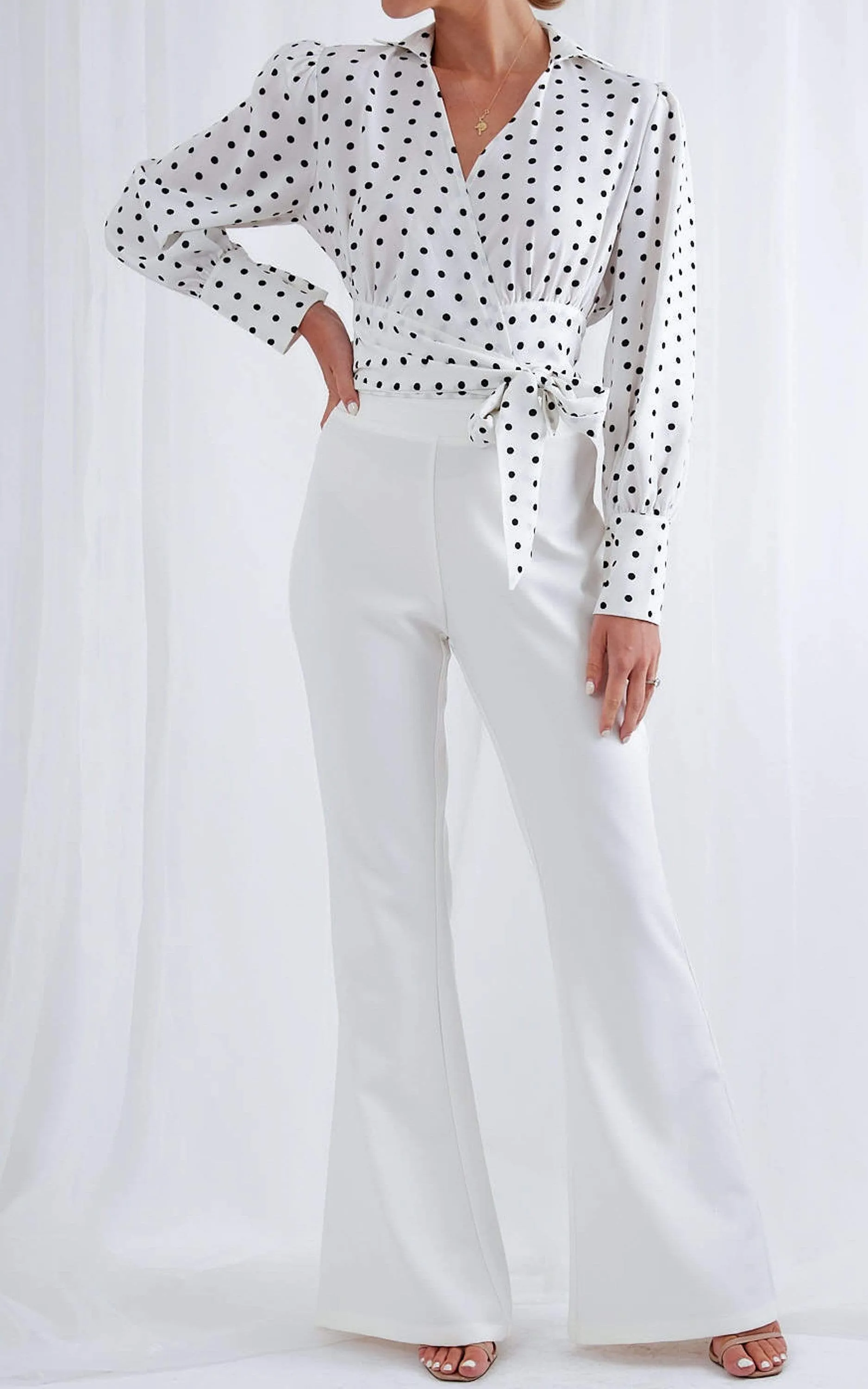 Aiden Wrap Blouse - Polka Dot sold by Pretty Lavish product image thumbnail 5