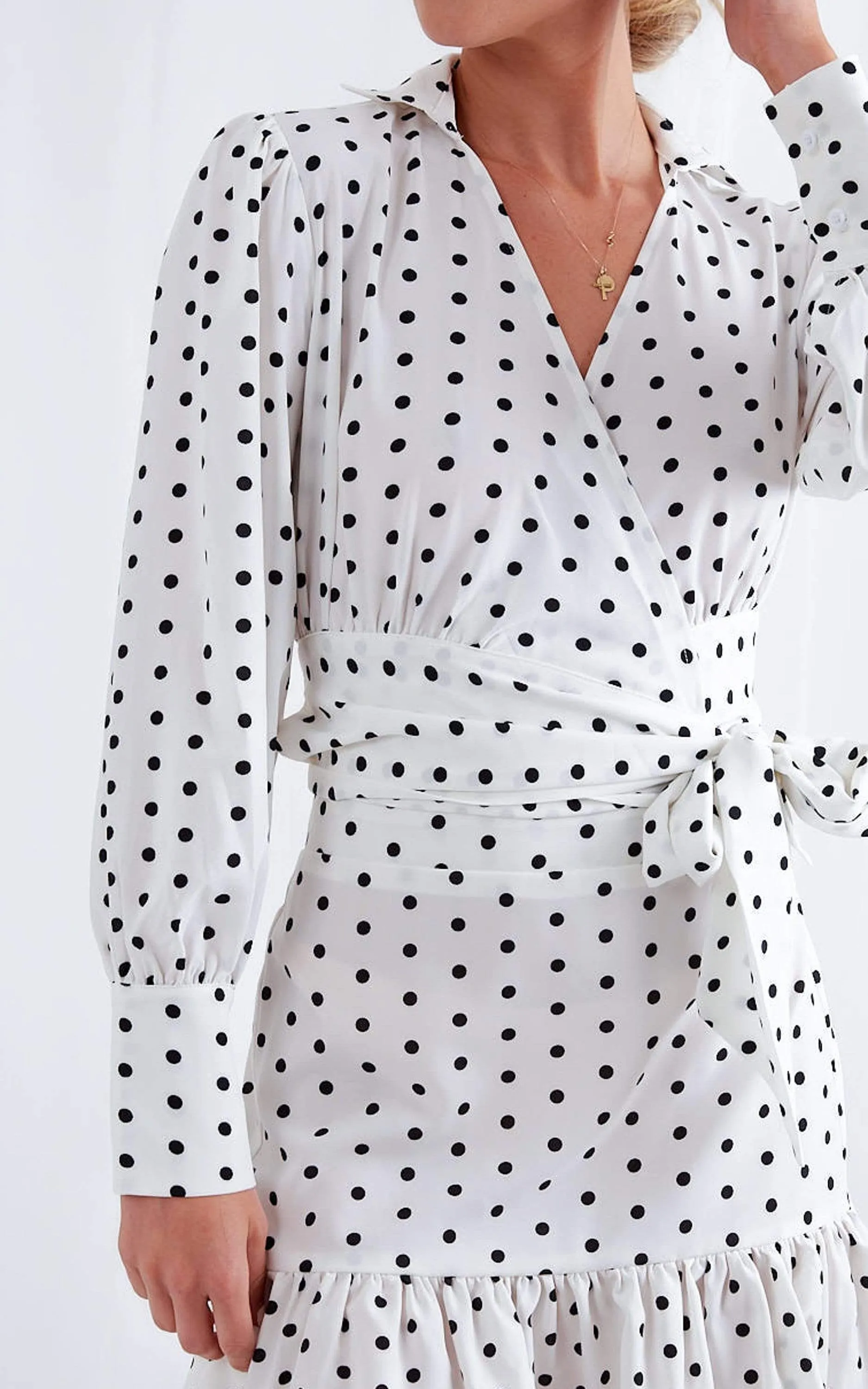 Aiden Wrap Blouse - Polka Dot sold by Pretty Lavish product image thumbnail 2