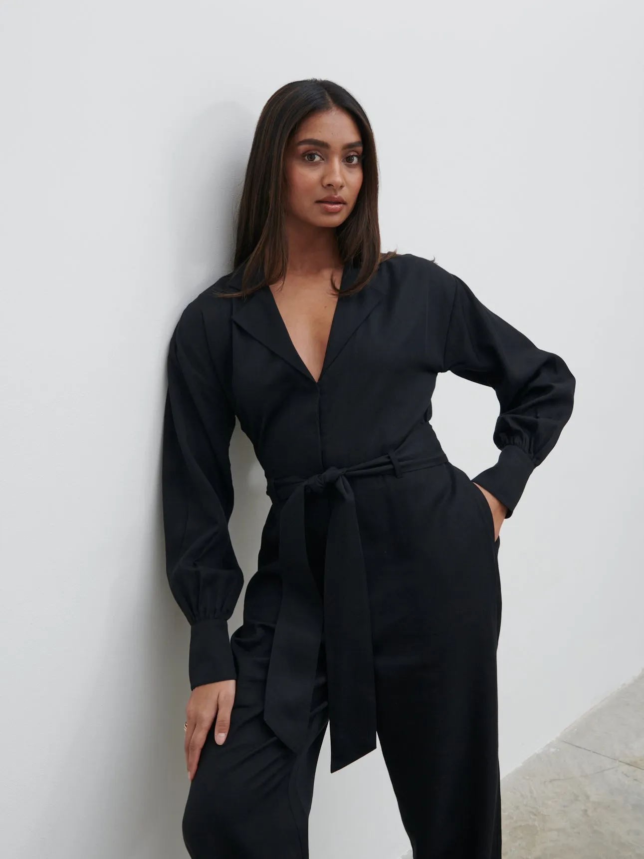 Zara Belted Jumpsuit - Black sold by Pretty Lavish product image thumbnail 3