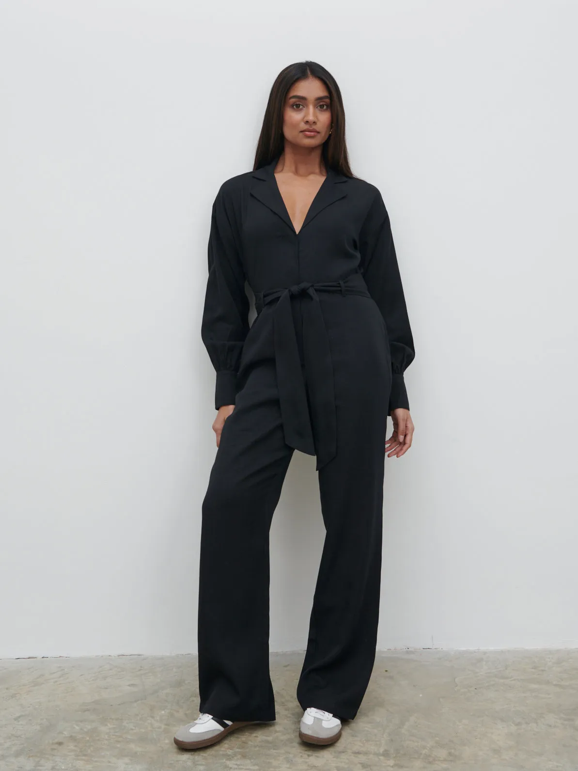 Zara Belted Jumpsuit - Black sold by Pretty Lavish