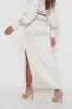 Bec Ruched Waist Midaxi Skirt - Oyster sold by Pretty Lavish