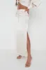 Bec Ruched Waist Midaxi Skirt - Oyster sold by Pretty Lavish