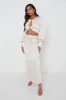 Bec Ruched Waist Midaxi Skirt - Oyster sold by Pretty Lavish
