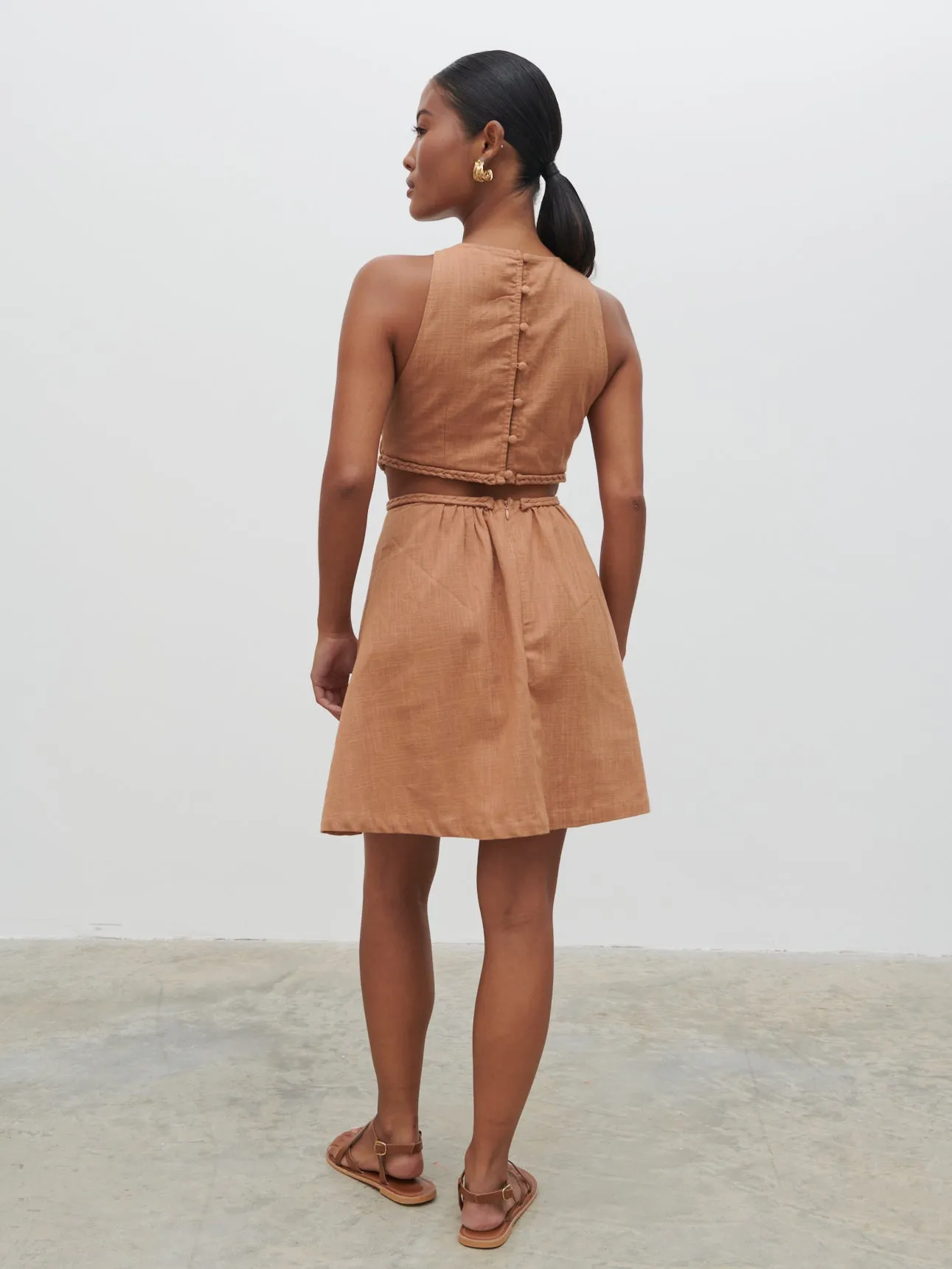 Melody Cut Out Mini Dress - Biscuit sold by Pretty Lavish product image thumbnail 3