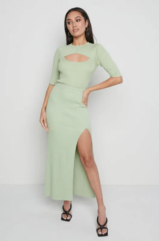 Serena Knit Skirt- Mint sold by Pretty Lavish