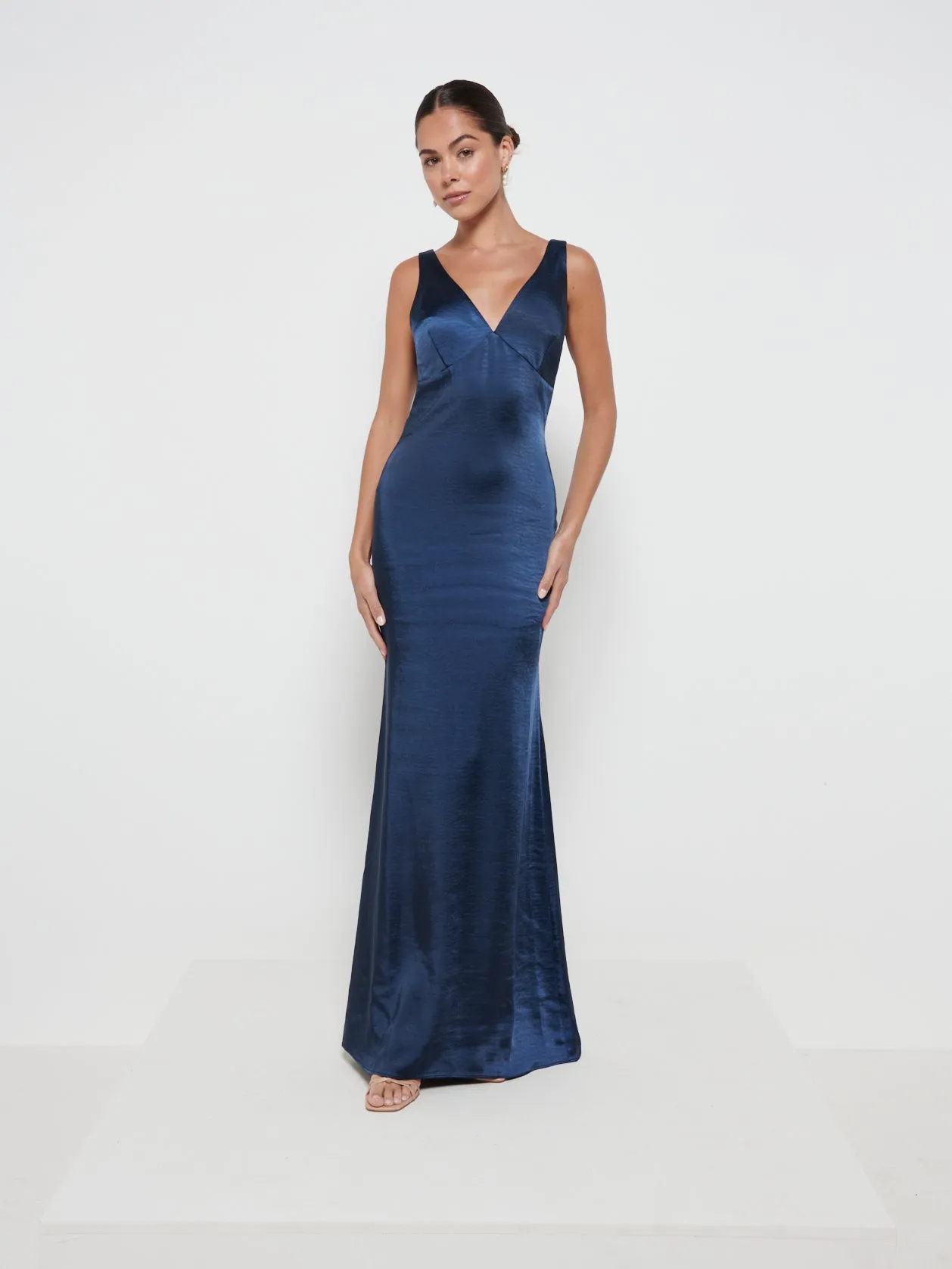 Piper Maxi Bridesmaid Dress - Matte Navy sold by Pretty Lavish