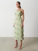 Paisley Ruffle Midaxi Dress - Sage sold by Pretty Lavish