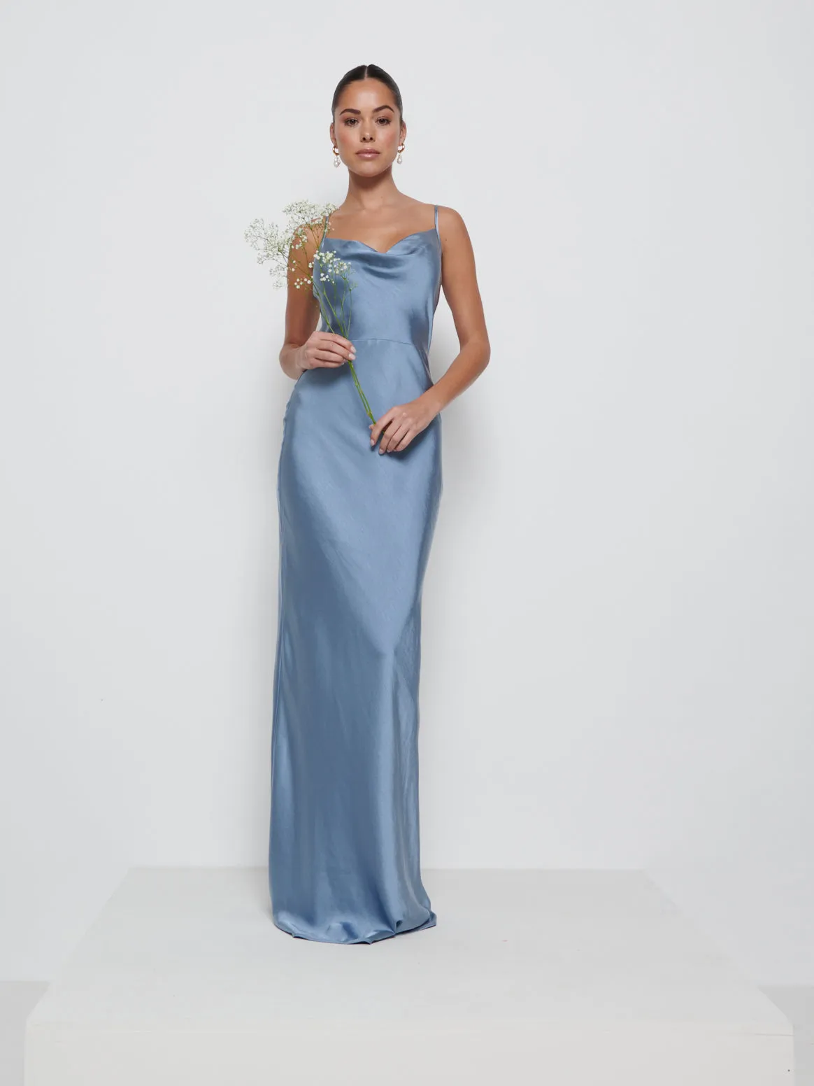 Keisha Maxi Bridesmaid Dress - Dusty Blue sold by Pretty Lavish
