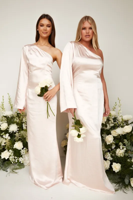 Rosie Maxi Bridesmaid Dress - Matte Blush sold by Pretty Lavish