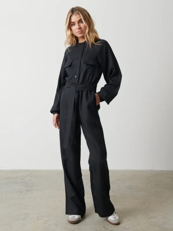 Brooke Belted Jumpsuit - Black sold by Pretty Lavish