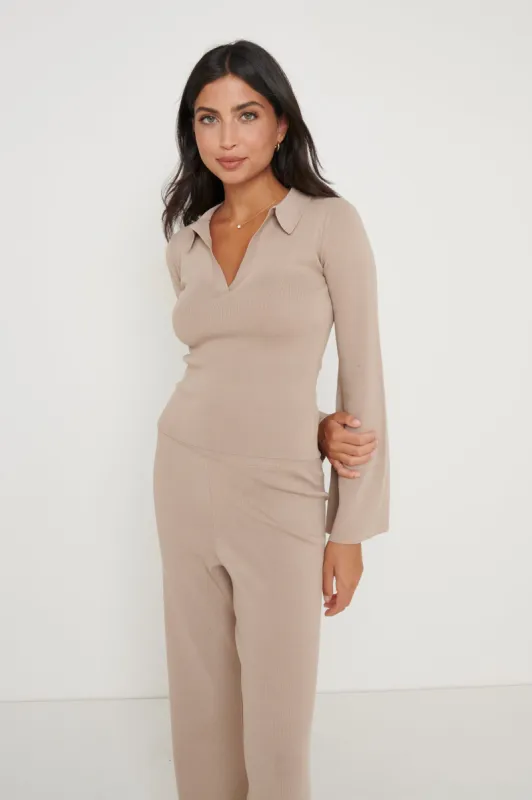 Hayden Knit Top - Beige sold by Pretty Lavish