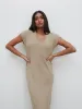 Rose Knit Midaxi Dress - Stone Taupe sold by Pretty Lavish