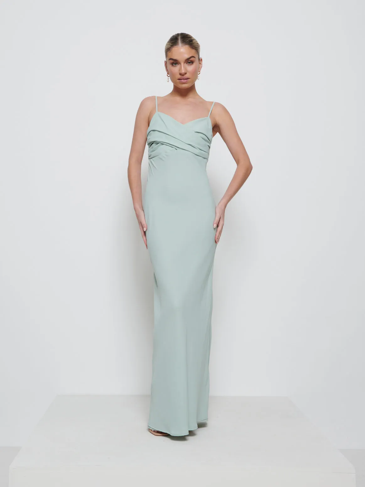 Kehlani Twist Cami Bridesmaid Dress - Sage sold by Pretty Lavish