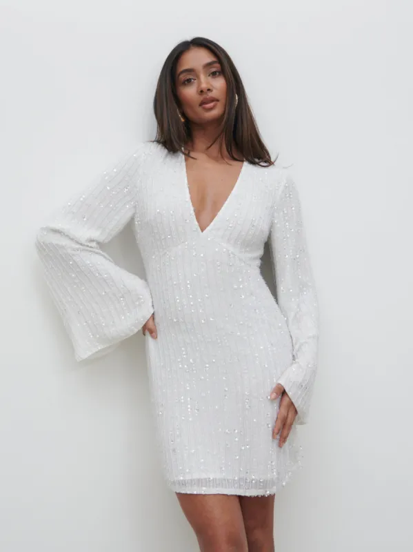 Alexis Sequin Mini Dress - Ivory sold by Pretty Lavish