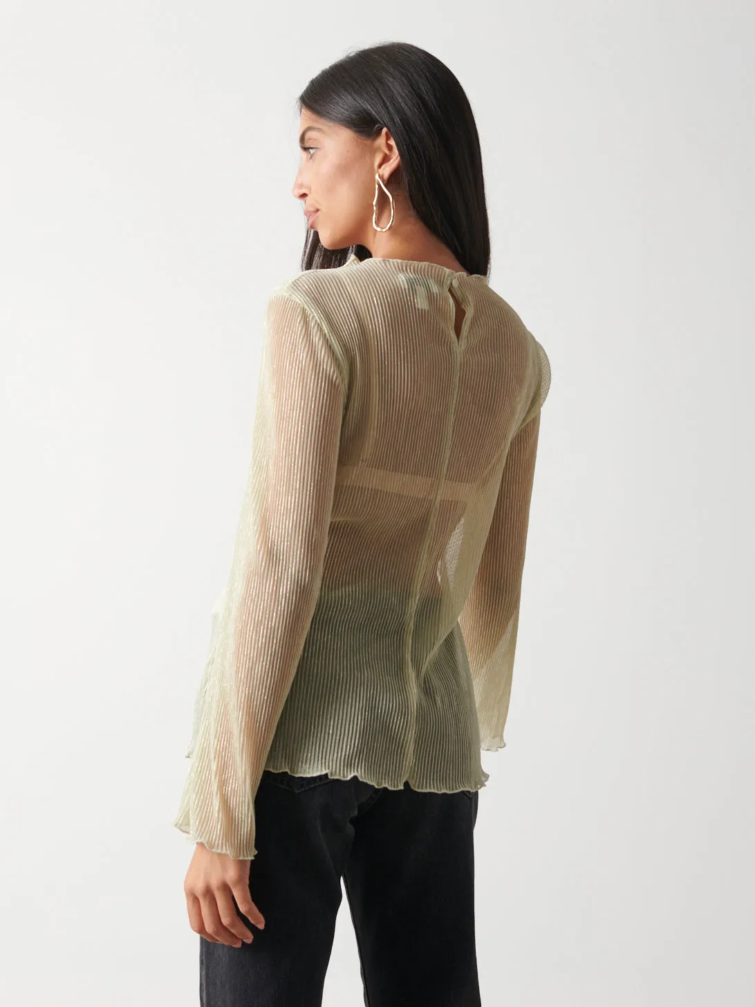 Fraser Sheer Plisse Top - Gold sold by Pretty Lavish product image thumbnail 3