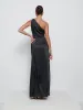Amelia Ruched Maxi Bridesmaid Dress - Black sold by Pretty Lavish