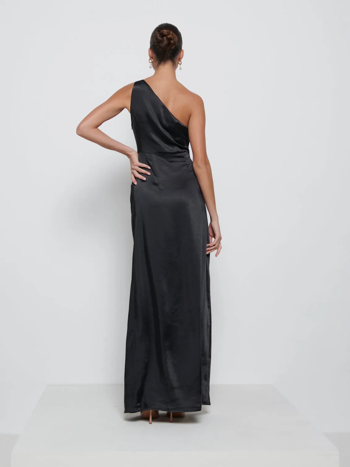 Amelia Ruched Maxi Bridesmaid Dress - Black sold by Pretty Lavish product image thumbnail 3
