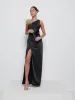 Amelia Ruched Maxi Bridesmaid Dress - Black sold by Pretty Lavish