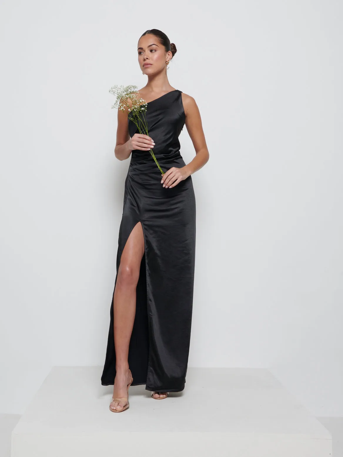 Amelia Ruched Maxi Bridesmaid Dress - Black sold by Pretty Lavish product image thumbnail 4