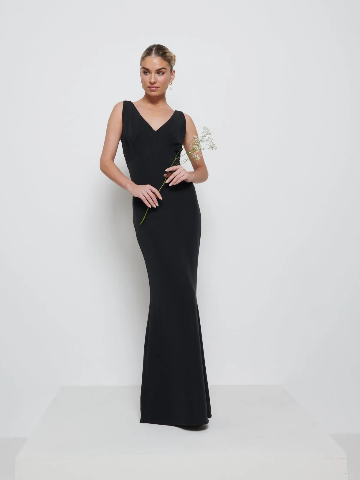 Esmee Crepe Maxi Bridesmaid Dress - Black sold by Pretty Lavish product image thumbnail 4