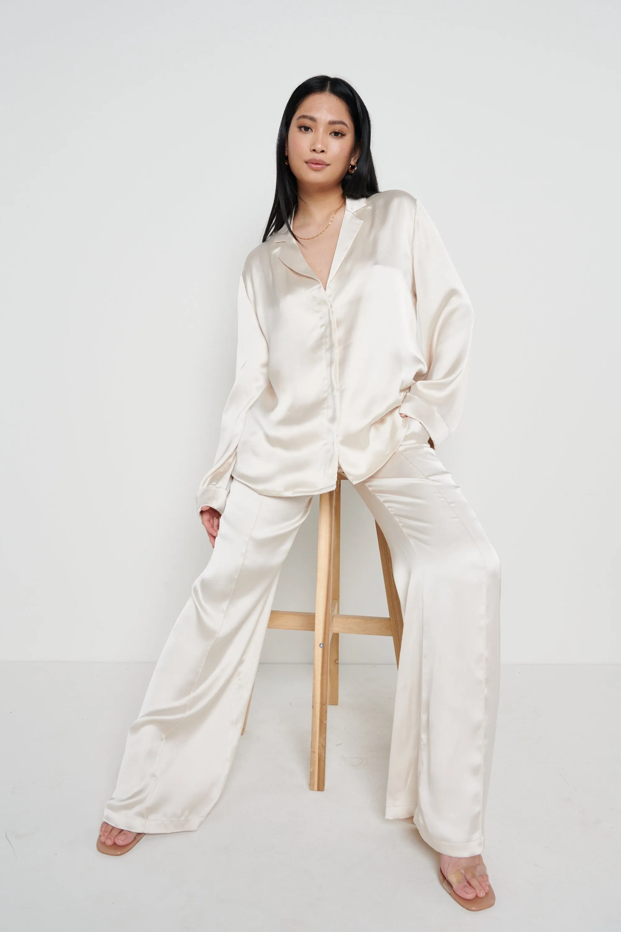 Hailee Relaxed Blouse - Oyster sold by Pretty Lavish