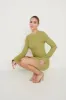 Laurel Long Sleeve Knit Mini Dress - Dark Olive Green sold by Pretty Lavish