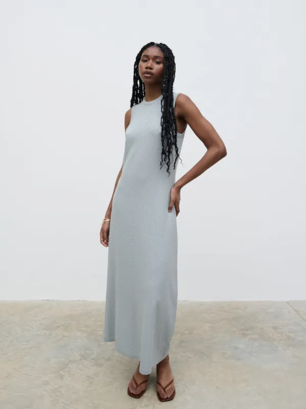 Portia Shift Knit Midaxi Dress - Light Blue sold by Pretty Lavish