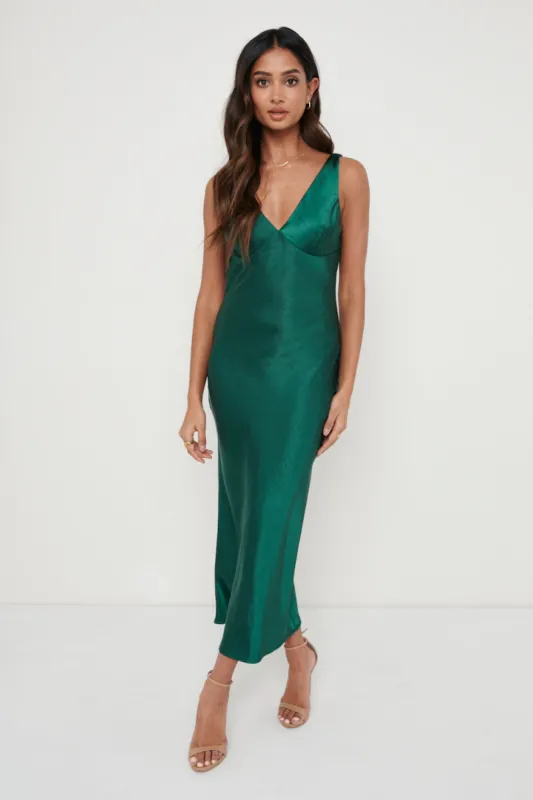 Piper Midi Dress - Emerald Green sold by Pretty Lavish