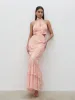 Nova Maxi Dress - Blush Abstract Leaf sold by Pretty Lavish