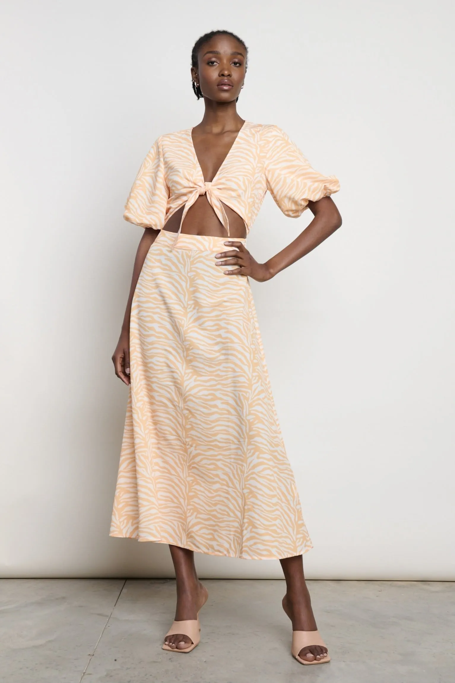 Sophie Tie Knot Dress - Orange Zebra sold by Pretty Lavish product image thumbnail 2