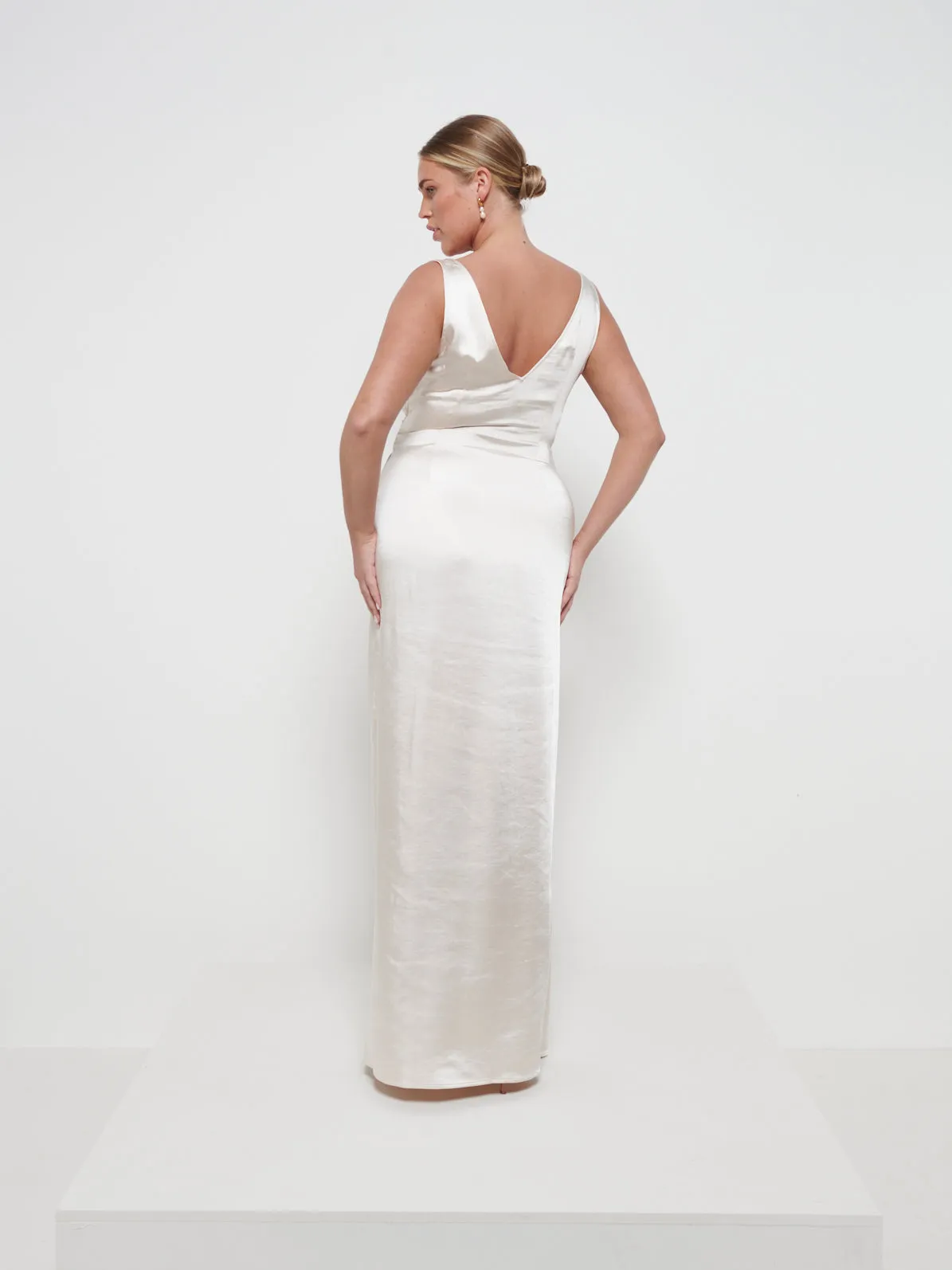 Esmee Wrap Maxi Bridesmaid Dress - Matte Champagne sold by Pretty Lavish product image thumbnail 3