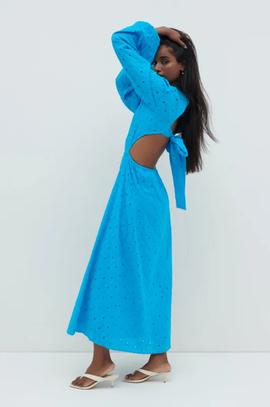 Amber Cut Out Midaxi Dress - Santorini Blue sold by Pretty Lavish