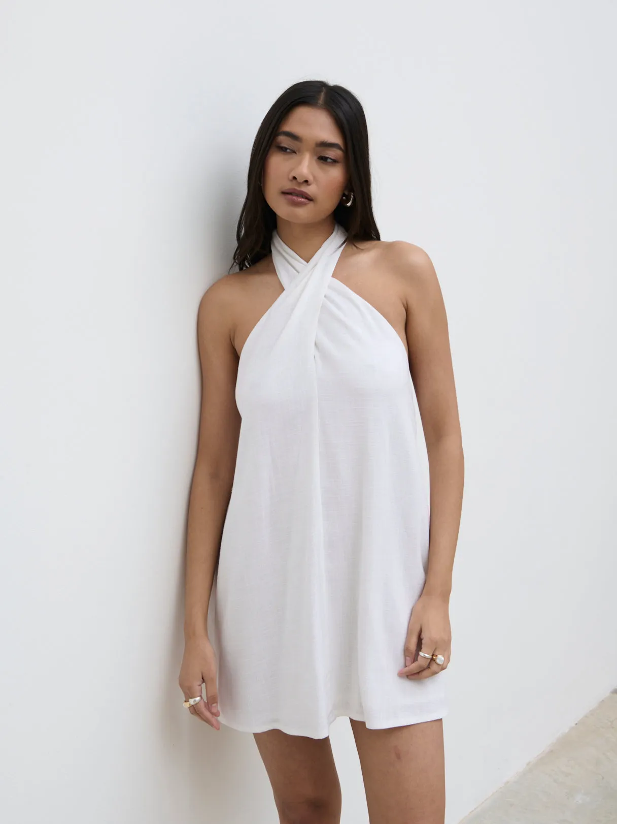 Bronte Shift Mini Dress - White sold by Pretty Lavish