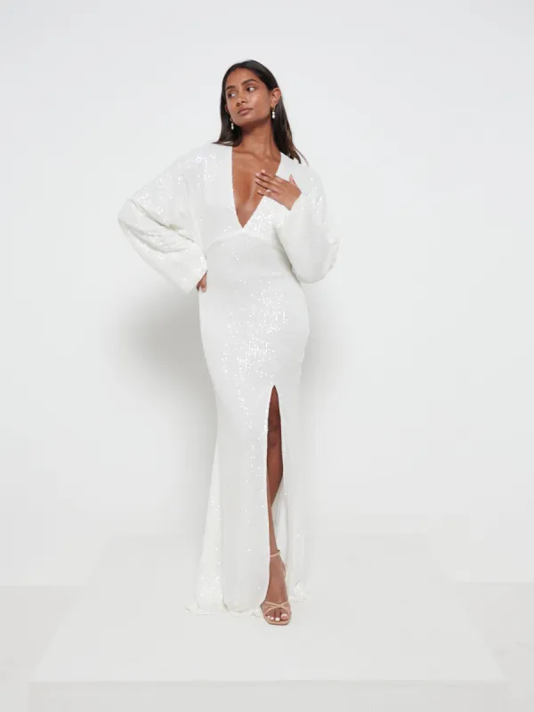 Alexis Sequin Maxi Dress - Ivory sold by Pretty Lavish