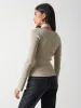 Amity Knotted Halterneck Long Sleeve Top - Gold Metallic sold by Pretty Lavish