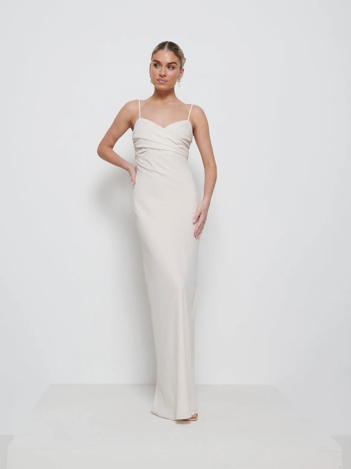 Kehlani Twist Cami Bridesmaid Dress - Champagne sold by Pretty Lavish product image thumbnail 3