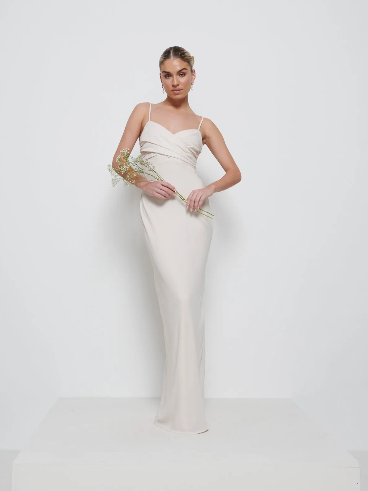 Kehlani Twist Cami Bridesmaid Dress - Champagne sold by Pretty Lavish