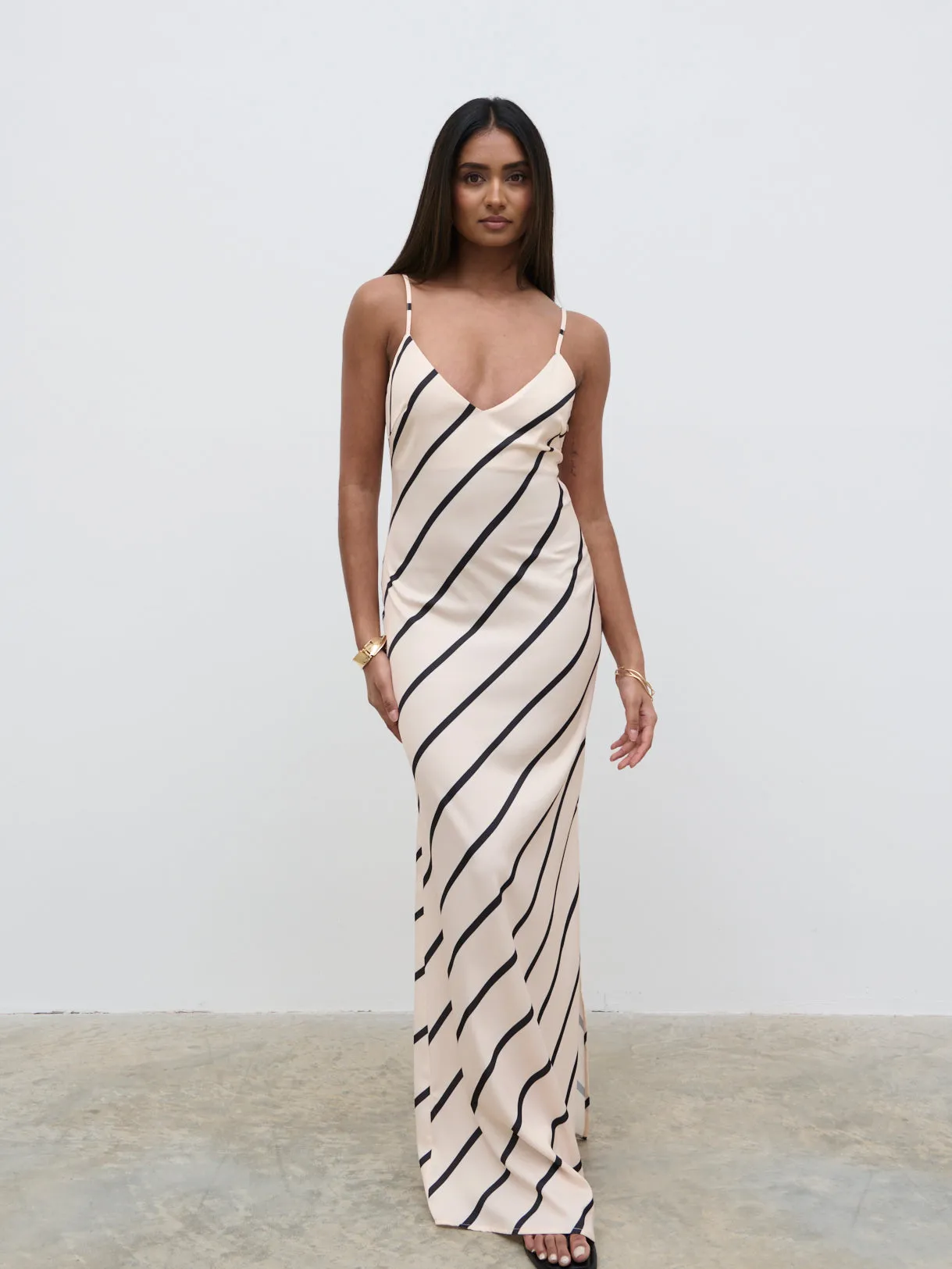 Jodina Maxi Dress - Asymmetric Stripe sold by Pretty Lavish product image thumbnail 4