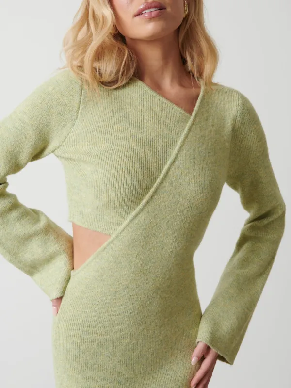 Zariah Space Dye Midaxi Dress - Pistachio sold by Pretty Lavish