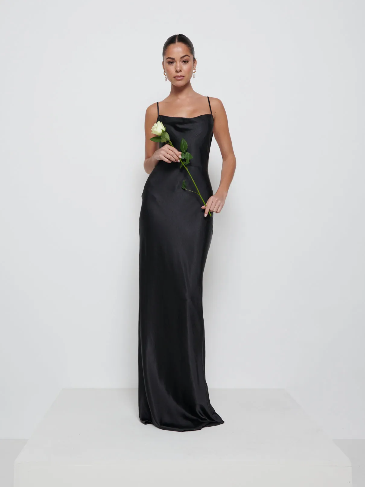 Keisha Maxi Bridesmaid Dress - Matte Black sold by Pretty Lavish