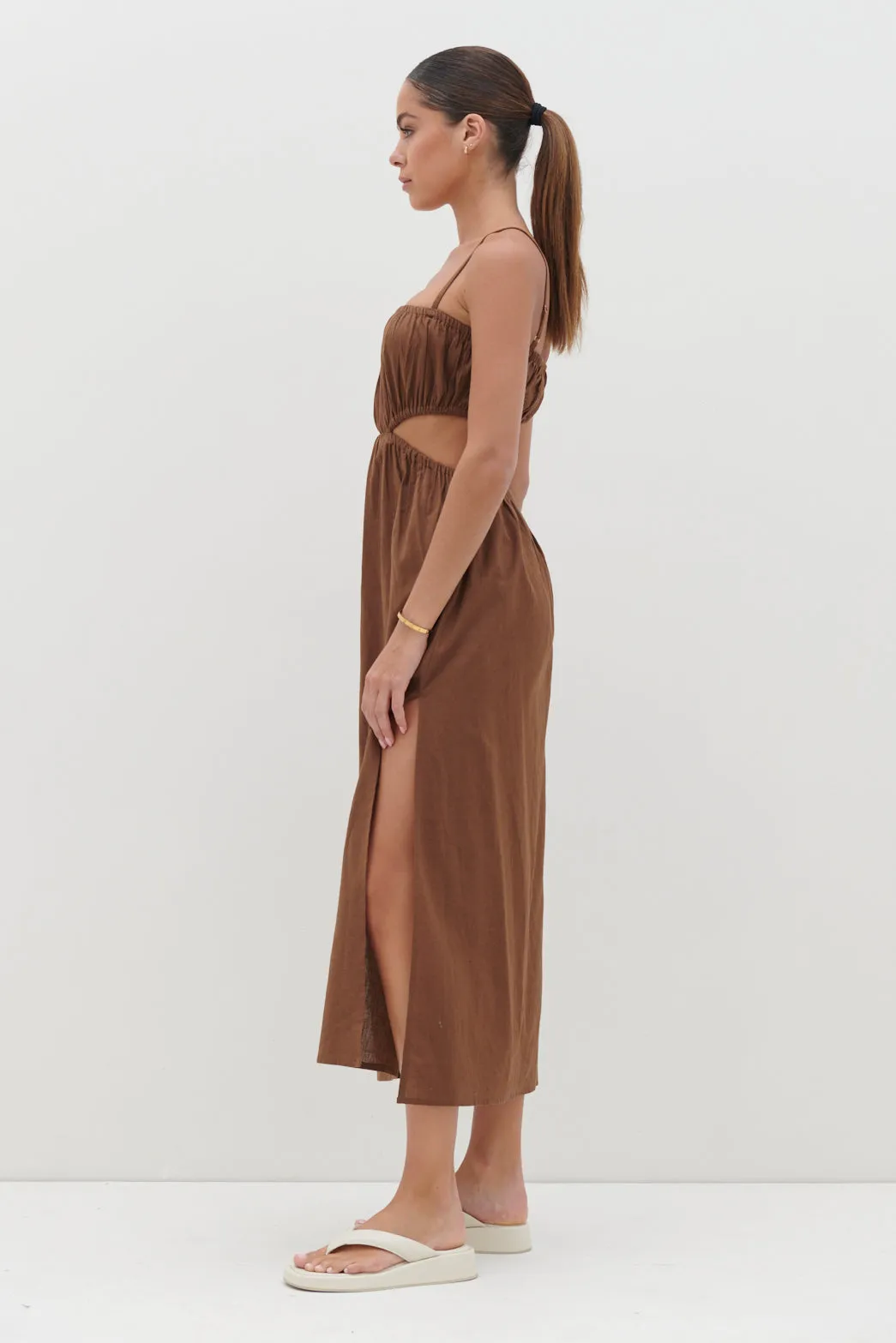 Artie Cut Out Midaxi Dress - Espresso sold by Pretty Lavish product image thumbnail 4