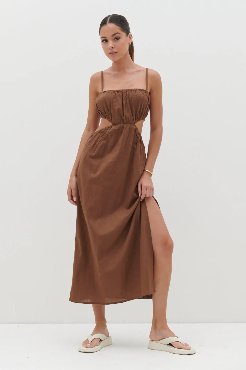 Artie Cut Out Midaxi Dress - Espresso sold by Pretty Lavish