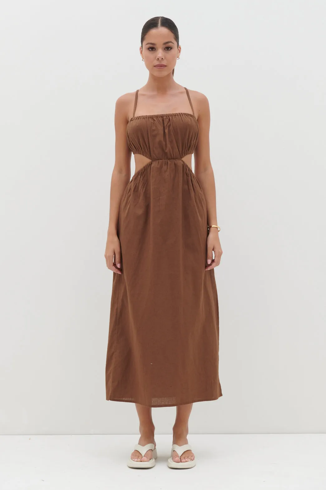 Artie Cut Out Midaxi Dress - Espresso sold by Pretty Lavish product image thumbnail 5