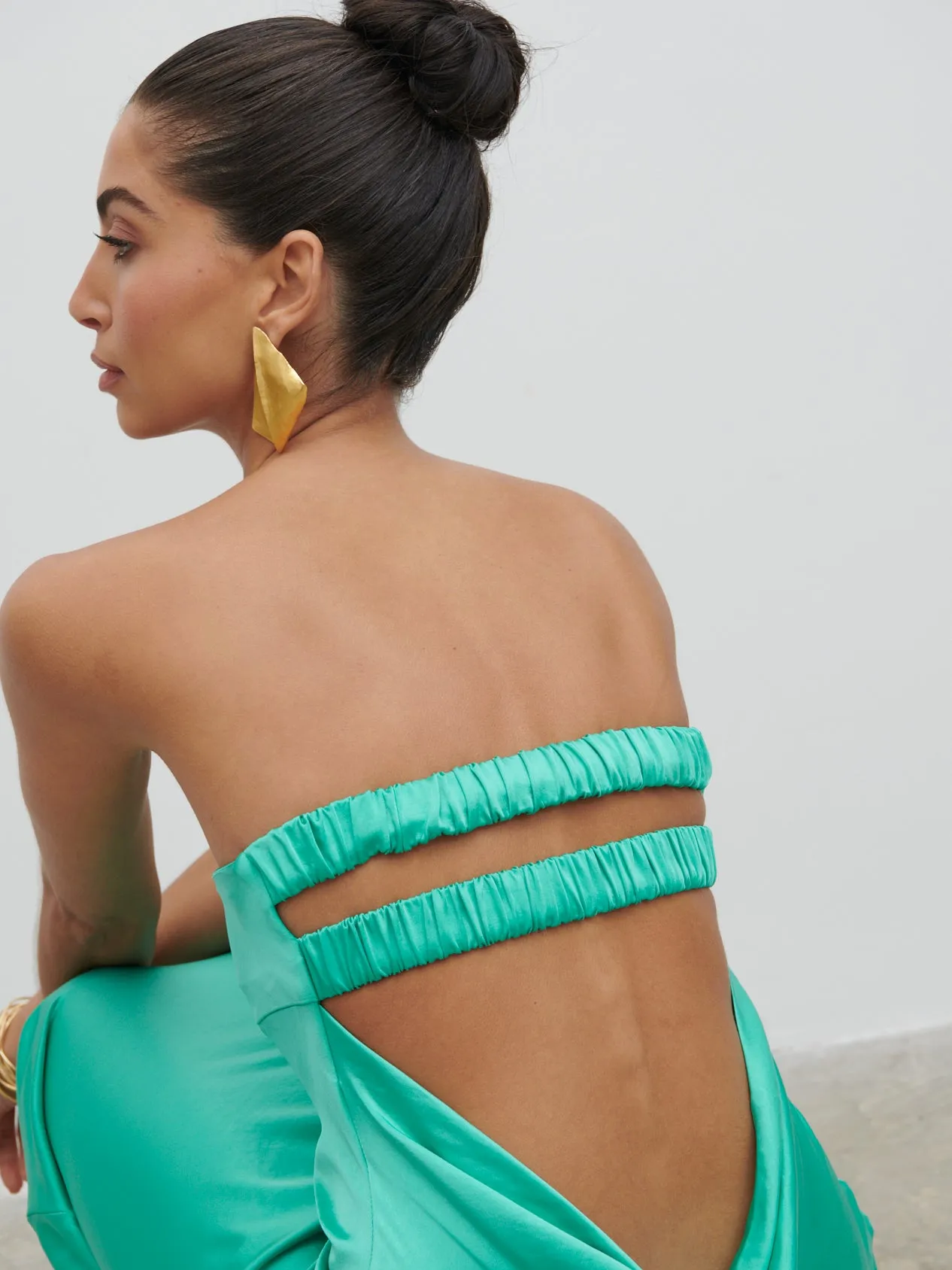Heather Bandeau Maxi Dress - Jade Green sold by Pretty Lavish product image thumbnail 2