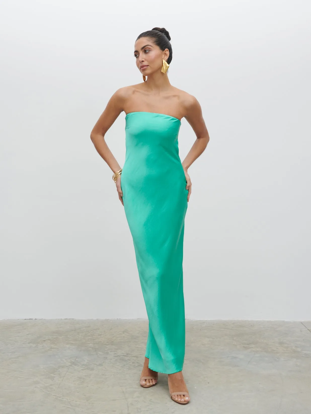 Heather Bandeau Maxi Dress - Jade Green sold by Pretty Lavish product image thumbnail 5