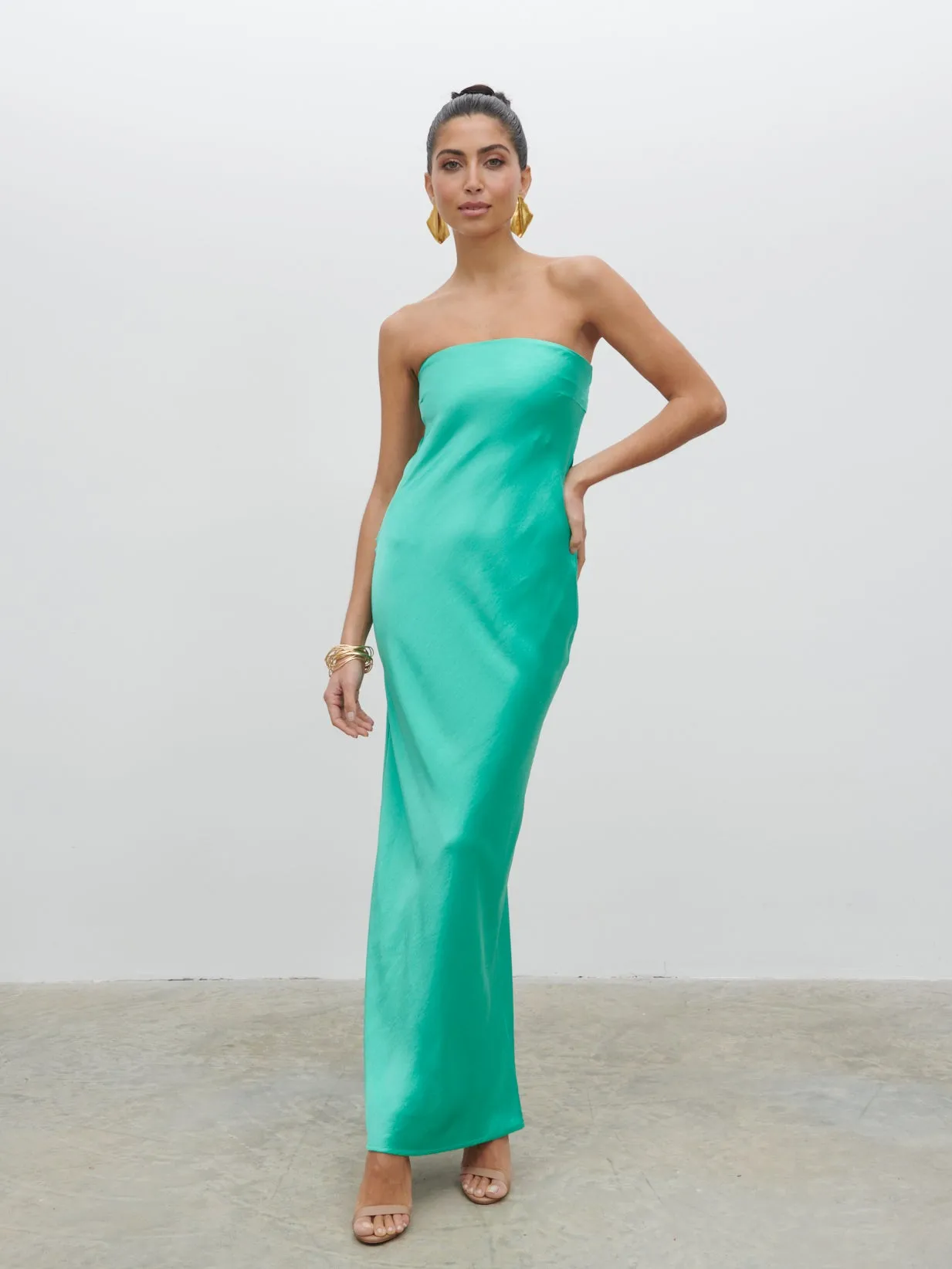 Heather Bandeau Maxi Dress - Jade Green sold by Pretty Lavish product image thumbnail 3