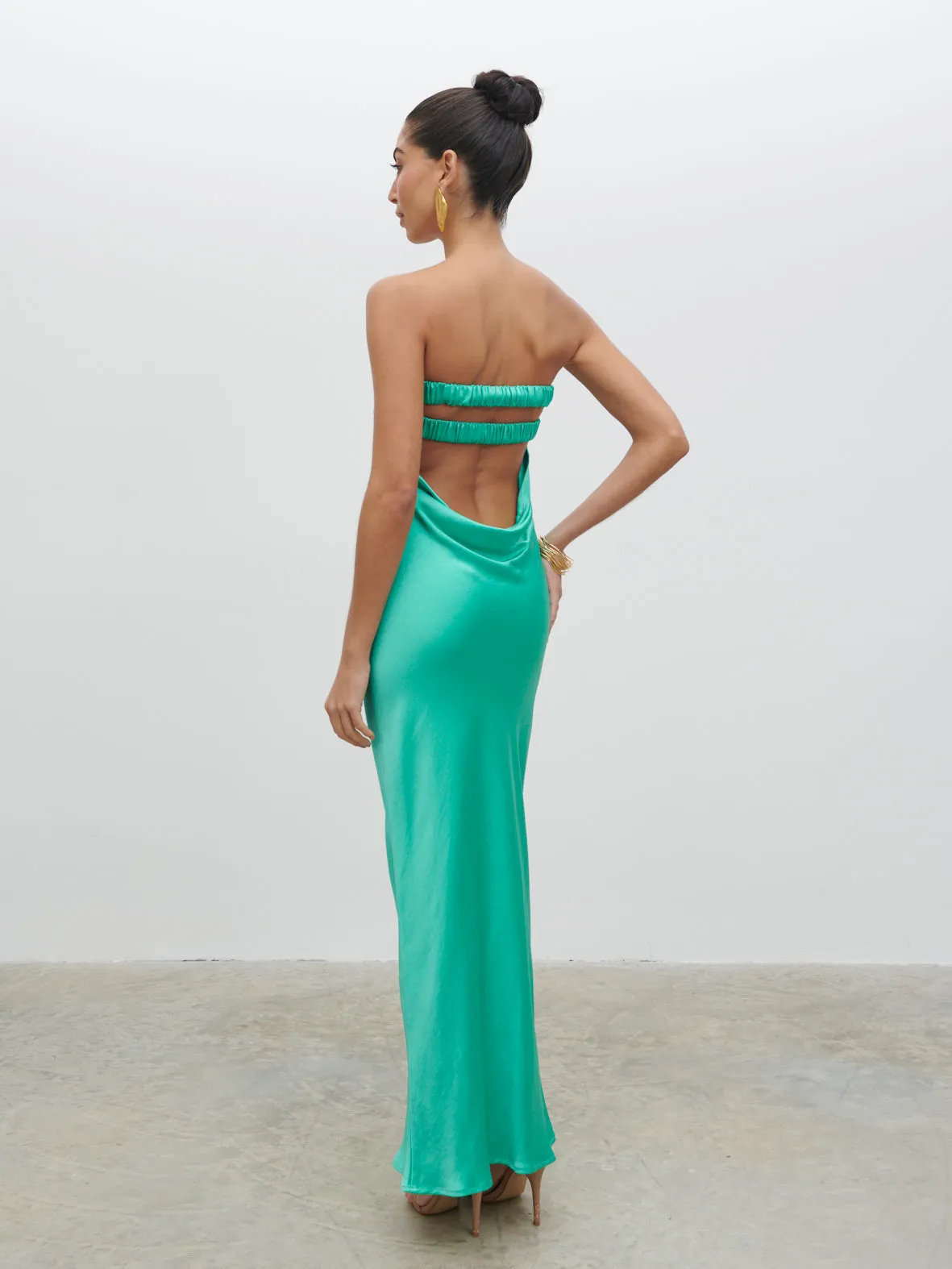 Heather Bandeau Maxi Dress - Jade Green sold by Pretty Lavish product image thumbnail 4
