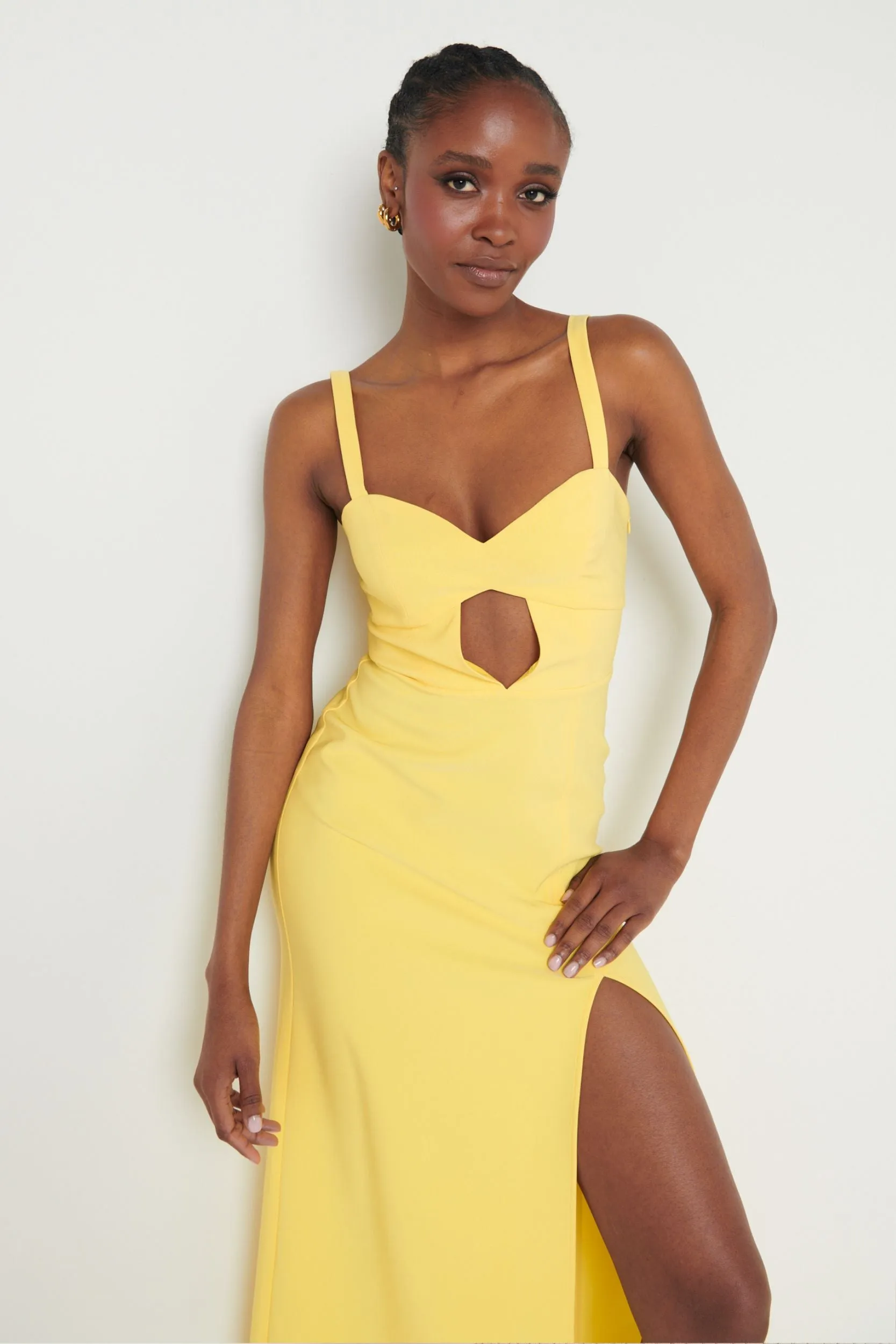 Alice Cut Out Sweetheart Maxi Dress - Lemon sold by Pretty Lavish product image thumbnail 3