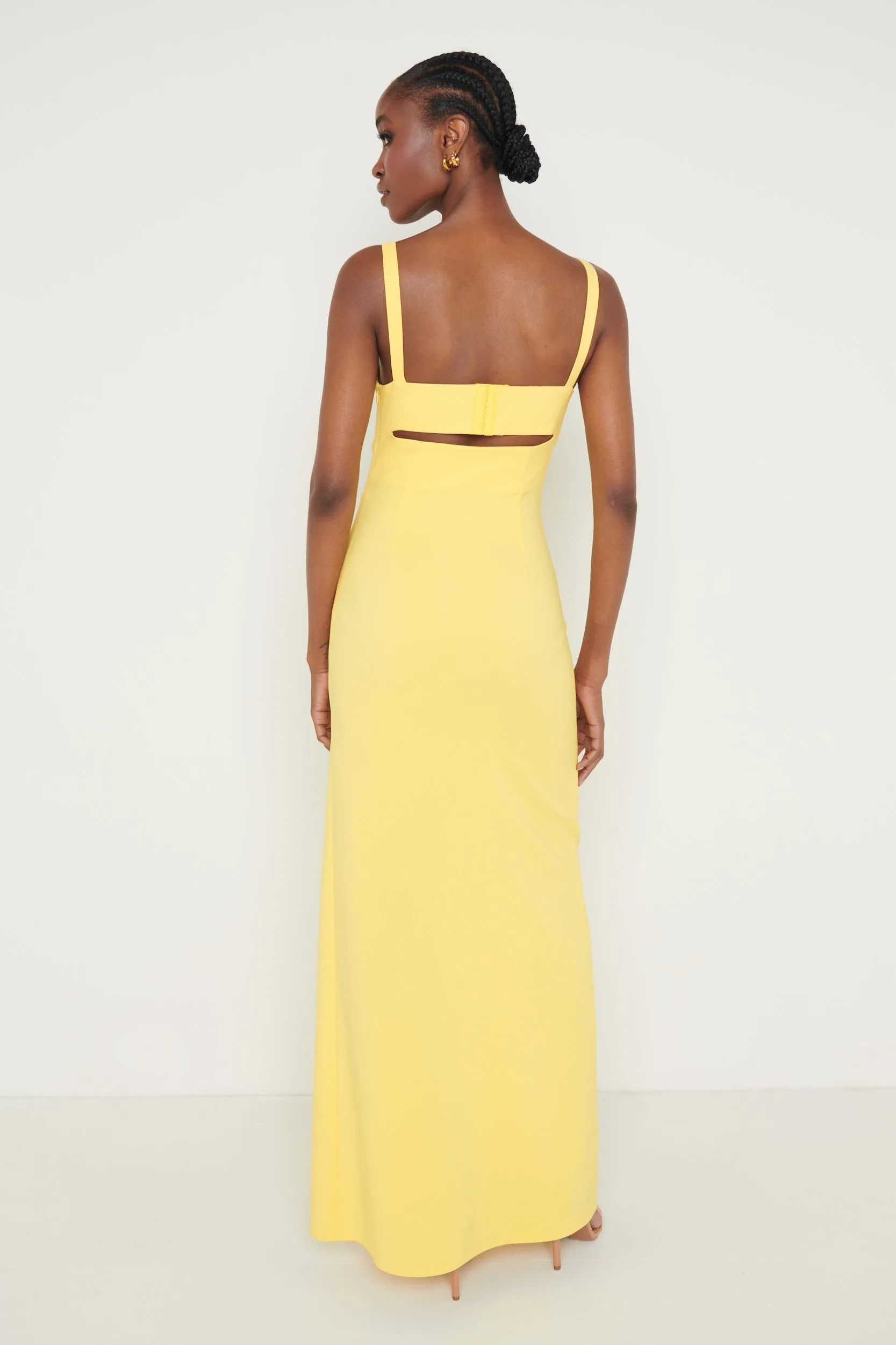 Alice Cut Out Sweetheart Maxi Dress - Lemon sold by Pretty Lavish product image thumbnail 4